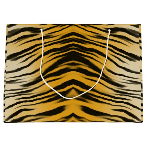 Tiger Stripe Print Fur Pattern Texture Large Gift Bag