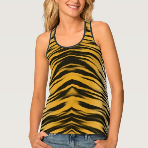 Tiger Stripe Print Fur Pattern Texture Tank Top
