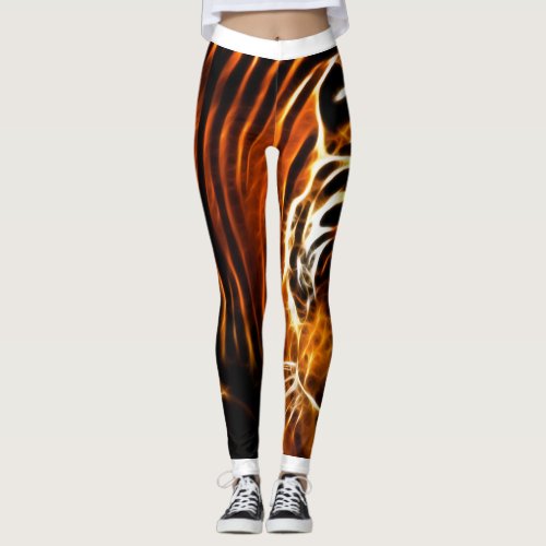 Tiger Stripe Print Leggings  Yoga Pants