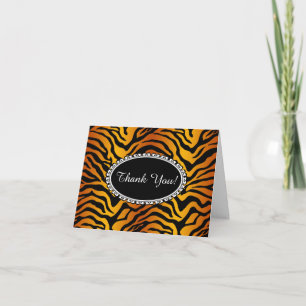 Tiger stripe print letterpress thank you card
