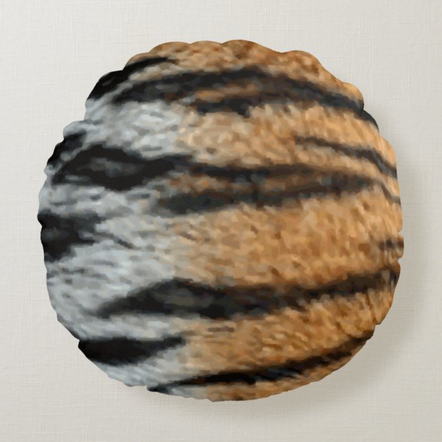 Tiger Stripe Print Pattern Background Round Pillow (Front)