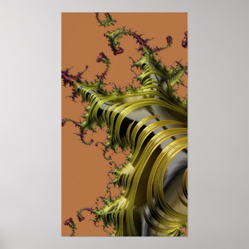 Tiger Stripe Tentacles Fractal Abstract Art Poster