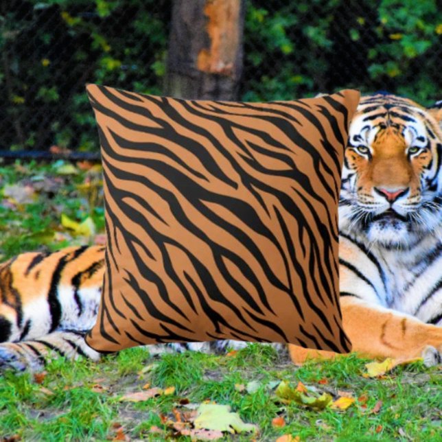 Tiger Stripe Throw Pillow (Creator Uploaded)