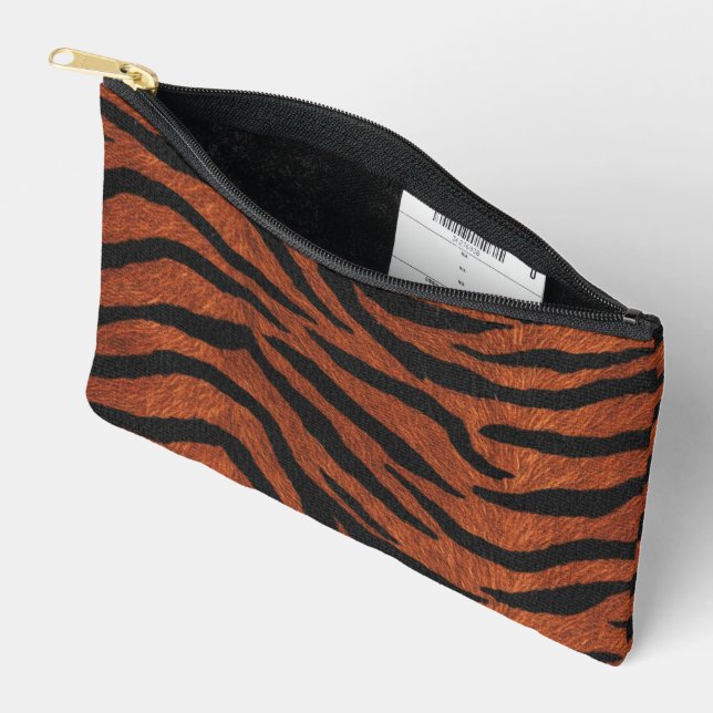 Tiger Stripe Wild Pattern Accessory Pouch (Open)