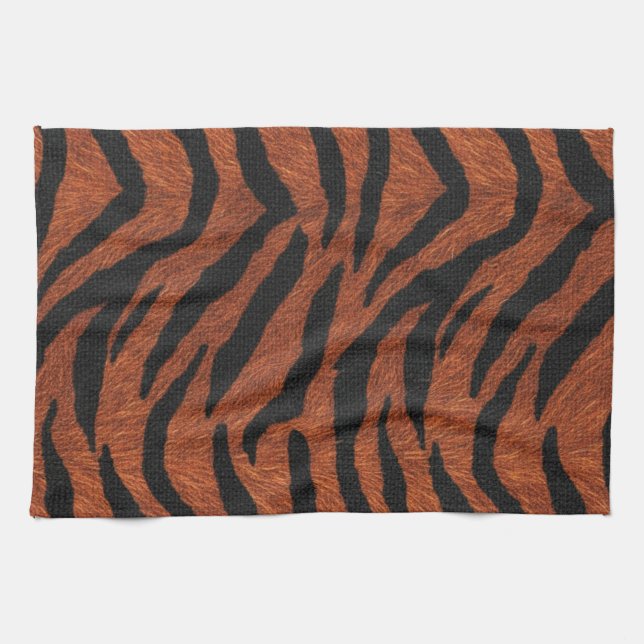 Tiger Stripe Wild Pattern Kitchen Towel (Horizontal)