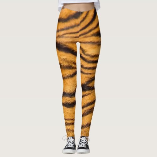 Tiger Striped Fur Looking Leggings Fun and Fast