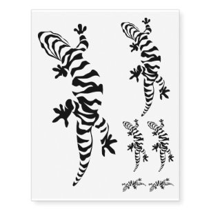 Tiger Striped Gecko Tatoo Temporary Tattoos
