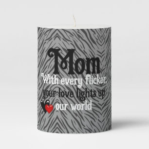 Tiger Striped Mom Inspired Quote Pillar Candle
