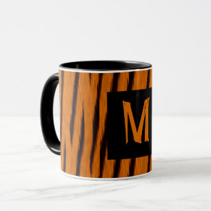 Tiger Striped Monogrammed Mug