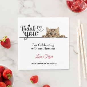 Tiger Striped Peeking Cat Paper Napkins