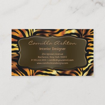 Tiger Stripes African Zebra Business Cards by decembermorning at Zazzle