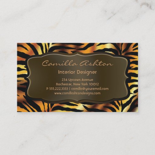 Customizable Tiger Stripes African Zebra Business Cards