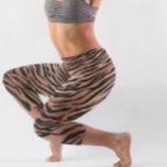 Tiger Stripes Animal Fur Metallic Rose Gold Capri Leggings<br><div class="desc">This design may be personalized by choosing the customize option to add text or make other changes. If this product has the option to transfer the design to another item, please make sure to adjust the design to fit if needed. Contact me at colorflowcreations@gmail.com if you wish to have this...</div>