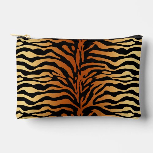 Tiger Stripes Animal Print Amber Black and Tan Accessory Pouch