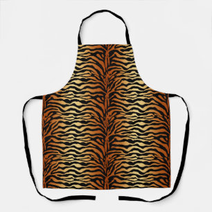 Tiger Stripes Animal Print, Amber, Black and Tan Apron