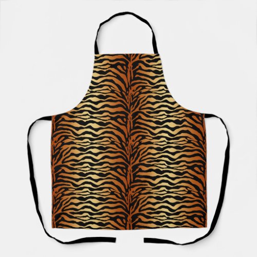 Tiger Stripes Animal Print Amber Black and Tan Apron