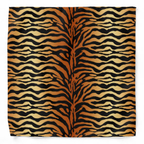 Tiger Stripes Animal Print, Amber, Black and Tan Bandana