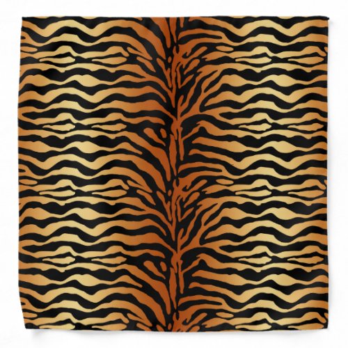 Tiger Stripes Animal Print Amber Black and Tan Bandana