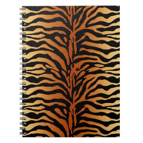 Tiger Stripes Animal Print Amber Black and Tan Notebook