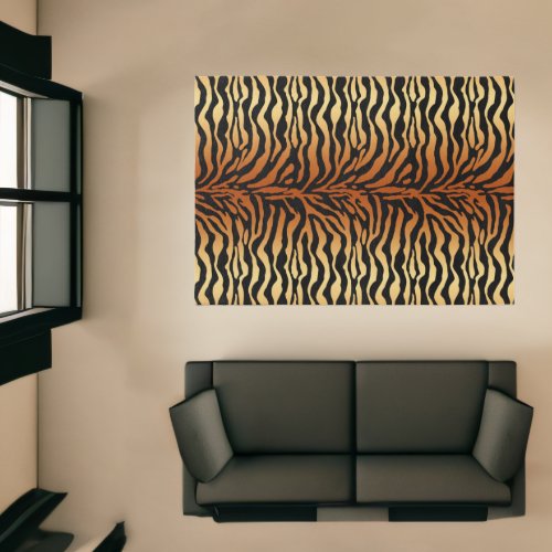 Tiger Stripes Animal Print Amber Black and Tan Rug