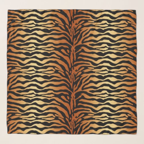 Tiger Stripes Animal Print Amber Black and Tan Scarf