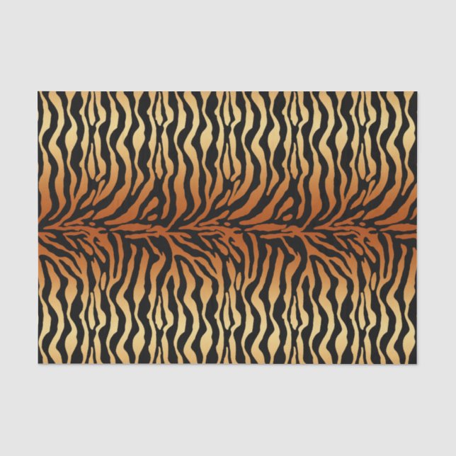Tiger Stripes Animal Print, Amber, Black and Tan Tissue Paper (Front)