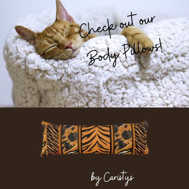 Tiger Stripes Animal Print  Body Pillow (Creator Uploaded)