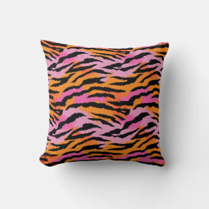 Tiger Stripes Animal Print Bold& Glamorous Throw Pillow