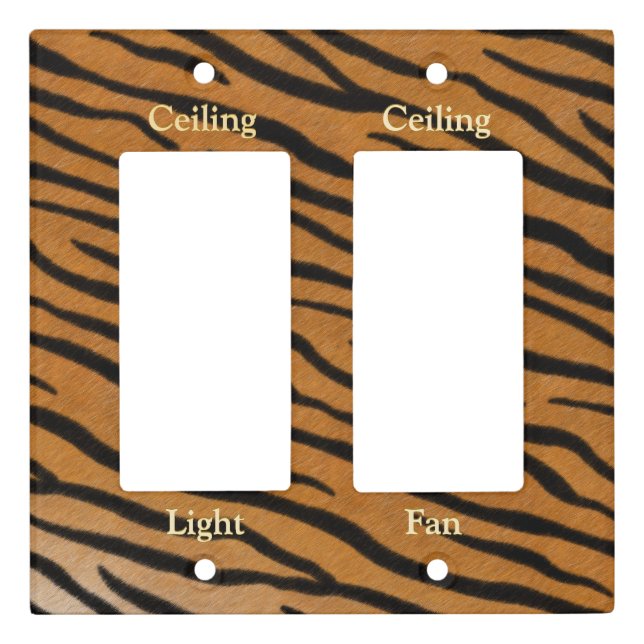 Tiger Stripes Animal Print Customized Double Light Switch Cover (Front)