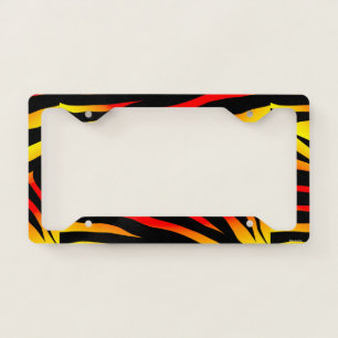Tiger Stripes Animal Print License Plate Frame