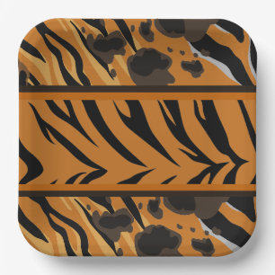 Tiger Stripes Animal Print Paper Plates