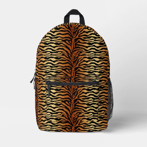 Tiger Stripes Animal Print Rust Black and Tan Printed Backpack