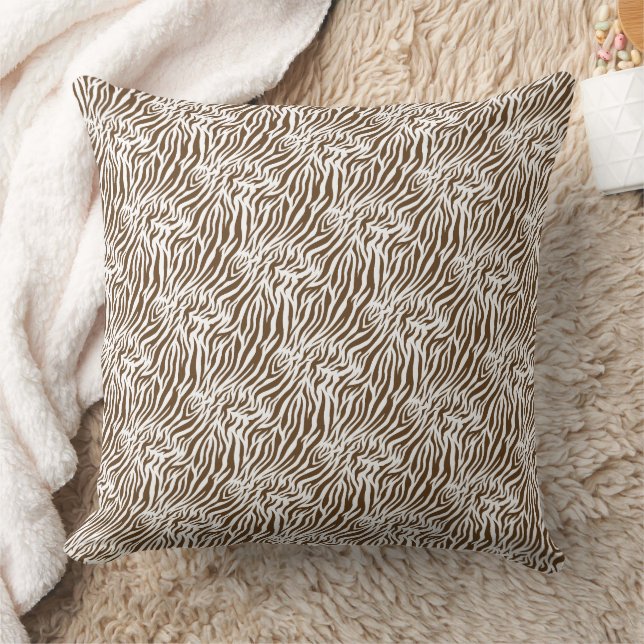 Tiger Stripes Animal Print Seamless Pattern Throw Pillow (Blanket)