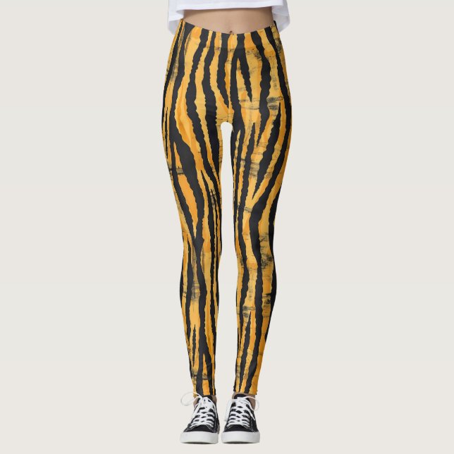 Tiger Stripes Classic Pattern Leggings (Front)