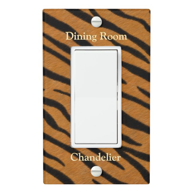 Tiger Stripes Exotic Animal Fur Customized Light Switch Cover (In Situ)