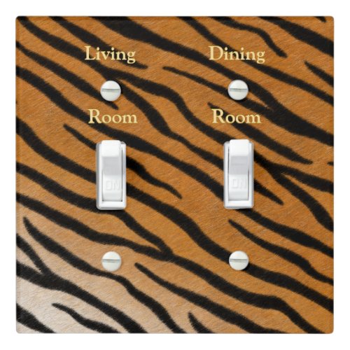 Tiger Stripes Exotic Animal Fur Print Custom Label Light Switch Cover