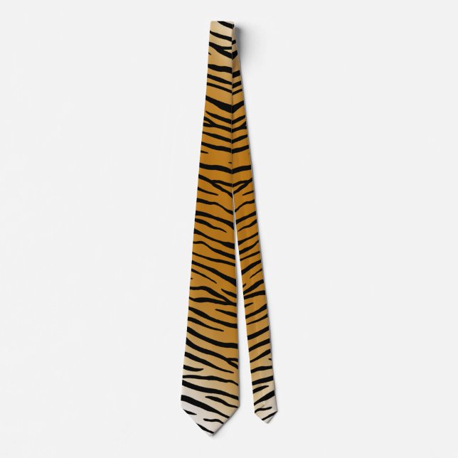 Tiger Stripes Exotic Animal Print Neck Tie (Front)