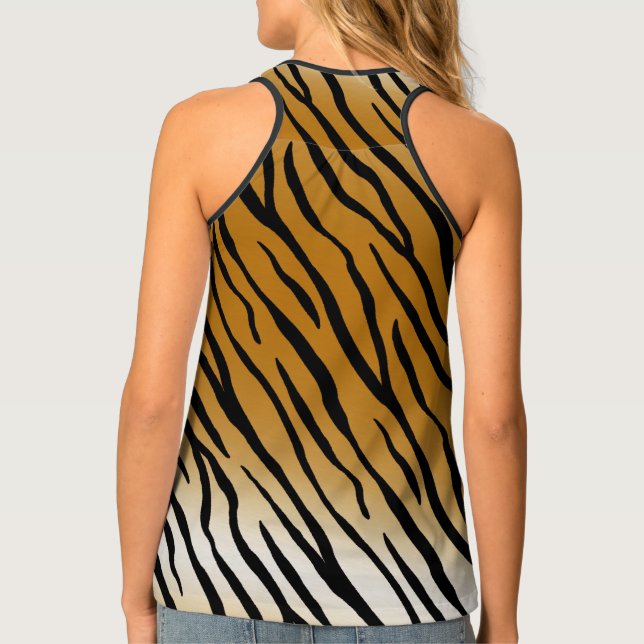 Tiger Stripes Exotic Animal Print Tank Top (Back)