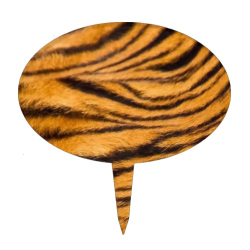 Tiger Stripes Fur Black and Orange Personalize it Cake Topper