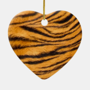 Tiger Stripes Fur Black and Orange Personalize it Ceramic Ornament