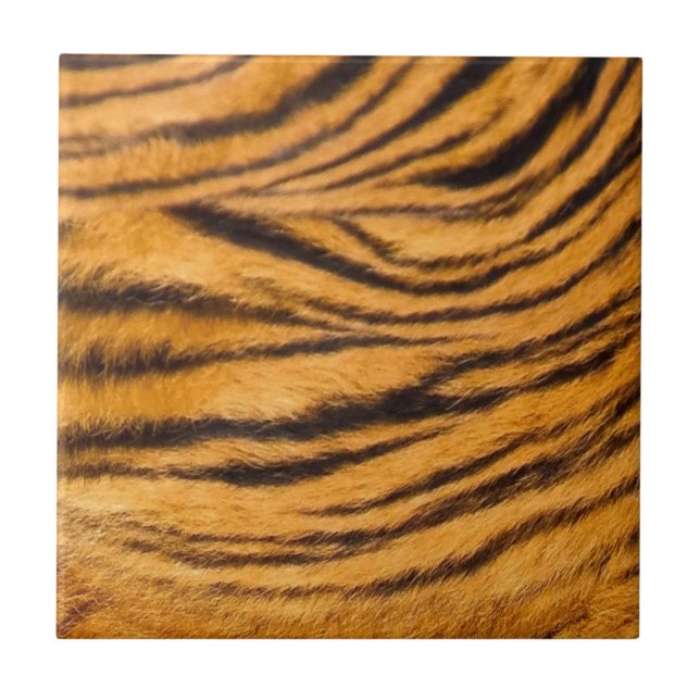 Tiger Stripes Fur Black and Orange Personalize it Ceramic Tile (Front)