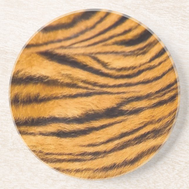 Tiger Stripes Fur Black and Orange Personalize it Coaster (Front)