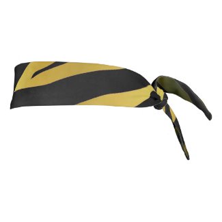 Tiger stripes gold and black, animal fur pattern tie headband