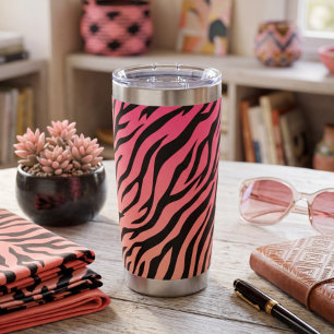 Tiger Stripes Gradient Thermal Tumbler – Pink
