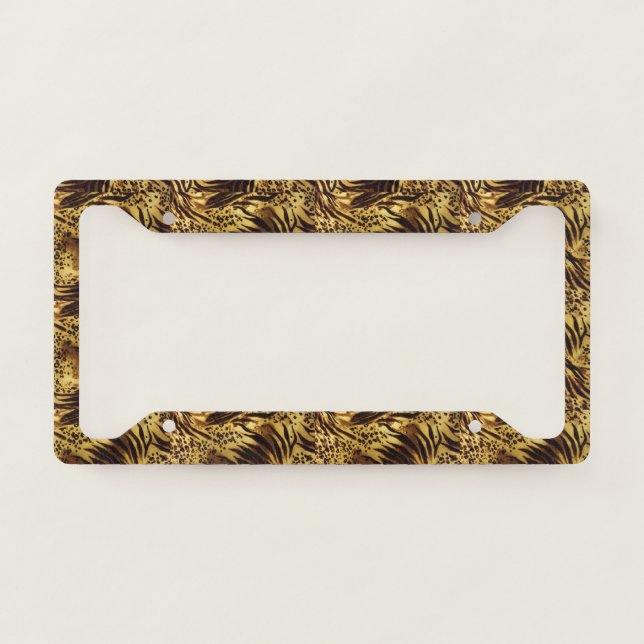 Tiger Stripes Jungle Animal License Plate Frame (Front)