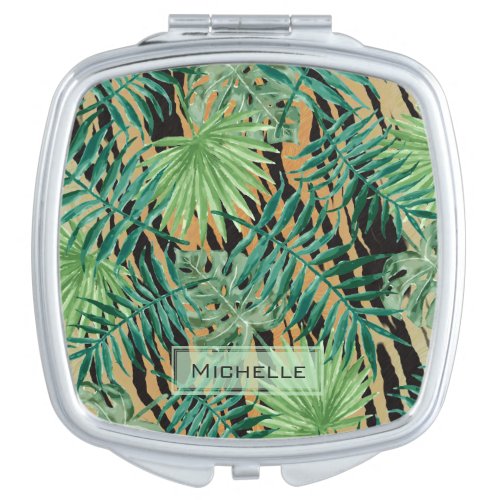 Tiger Stripes Jungle Camouflage Personalised Compact Mirror
