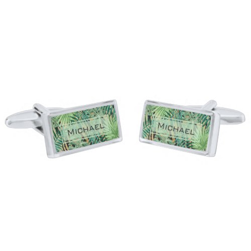 Tiger Stripes Jungle Camouflage Personalised Cufflinks