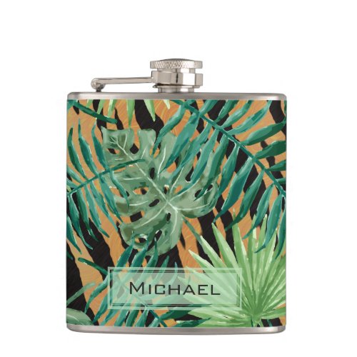 Tiger Stripes Jungle Camouflage Personalised Flask