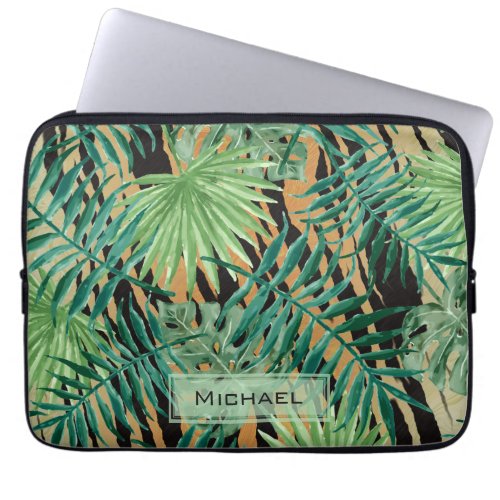 Tiger Stripes Jungle Camouflage Personalised Laptop Sleeve