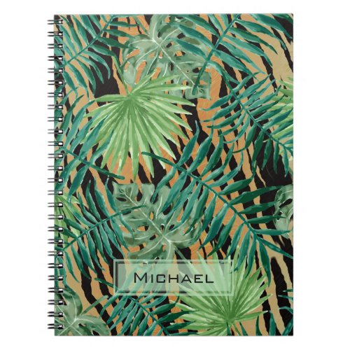 Tiger Stripes Jungle Camouflage Personalised Notebook